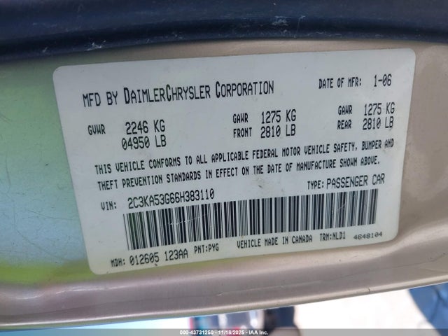 2006 CHRYSLER 300 2C3KA53G66H383110 Photo 8