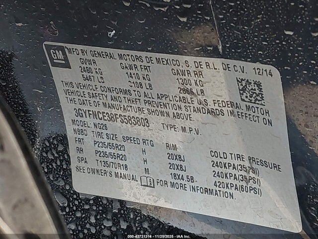 2015 CADILLAC SRX 3GYFNCE38FS583803 Photo 8