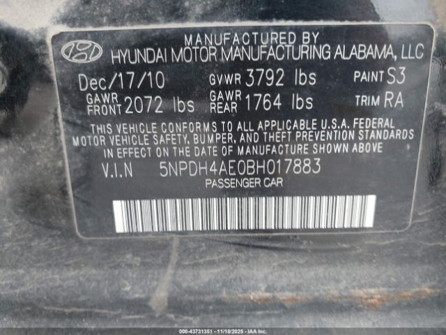 2011 HYUNDAI ELANTRA 5NPDH4AE0BH017883 Photo 8