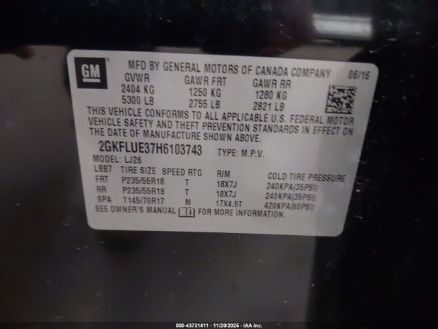 Продаж на аукціоні авто 2017 Gmc Terrain Slt, vin: 2GKFLUE37H6103743, номер лоту: 43731411