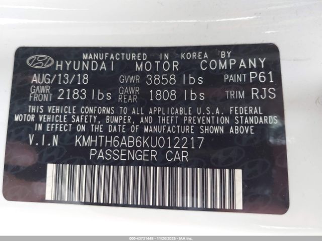 2019 HYUNDAI VELOSTER KMHTH6AB6KU012217 Photo 8