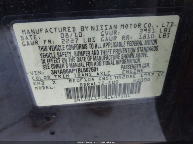 2011 NISSAN SENTRA 3N1AB6AP1BL607501 Photo 8