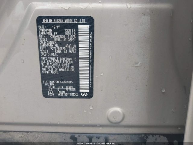 2018 INFINITI QX80 JN8AZ2NF8J9661845 Photo 8