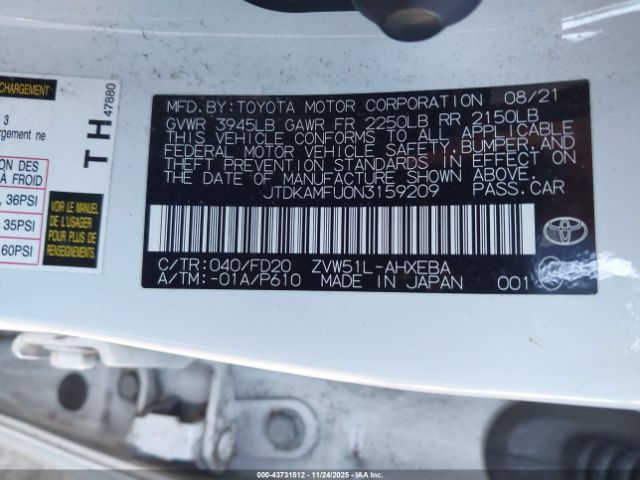 2022 TOYOTA PRIUS JTDKAMFU0N3159209 Photo 8