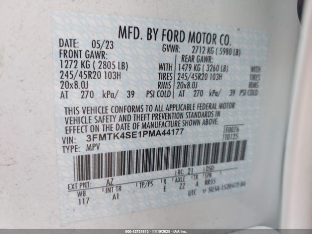 2023 FORD MUSTANG MACH-E 3FMTK4SE1PMA44177 Photo 8