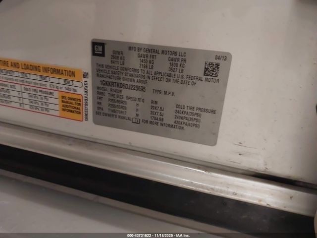 2013 GMC ACADIA 1GKKRTKD6DJ223695 Photo 8