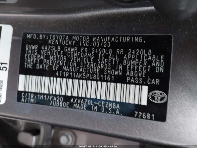 2023 TOYOTA CAMRY 4T1R11AK5PU801161 Photo 8