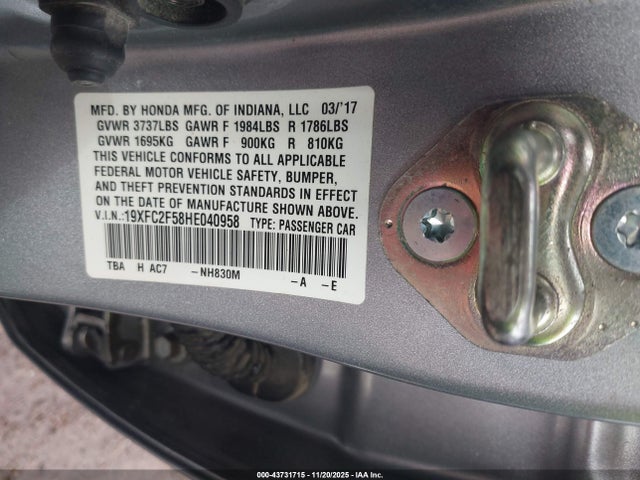 19XFC2F58HE040958 Honda Civic Lx