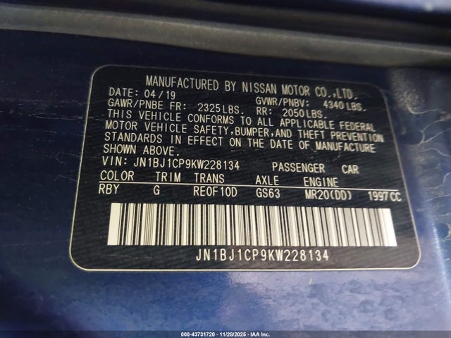 2019 NISSAN ROGUE SPORT JN1BJ1CP9KW228134 Photo 8