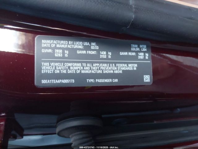 2023 LUCID AIR 50EA1TEA4PA005173 Photo 8