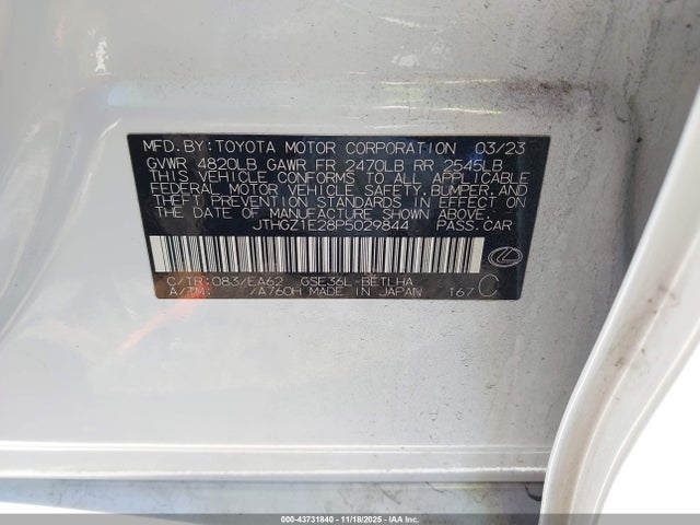 Продаж на аукціоні авто 2023 Lexus Is 350 F Sport, vin: JTHGZ1E28P5029844, номер лоту: 43731840