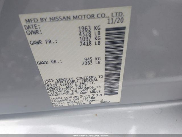 2021 NISSAN ALTIMA 1N4BL4CV6MN324714 Photo 8