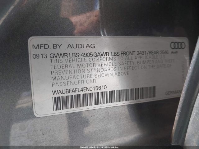 2014 AUDI A4 WAUBFAFL4EN015610 Photo 8