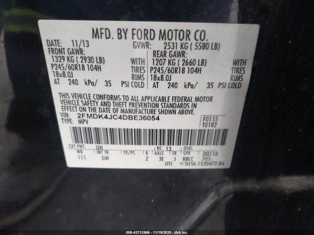 2013 FORD EDGE 2FMDK4JC4DBE36054 Photo 8