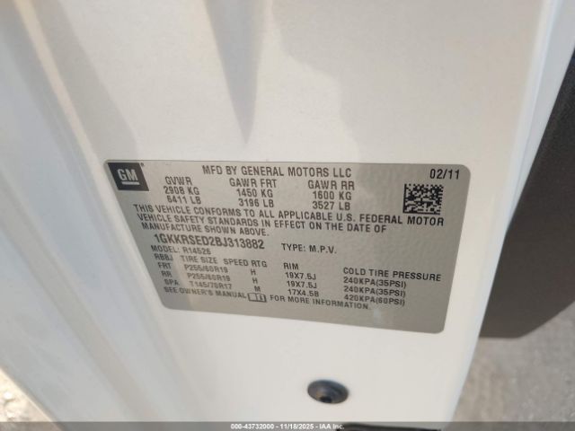 2011 GMC ACADIA 1GKKRSED2BJ313882 Photo 8