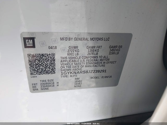 2018 CADILLAC XT5 1GYKNARS8JZ239291 Photo 8