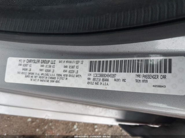 2013 CHRYSLER 200 1C3CCBBB9DN545397 Photo 8