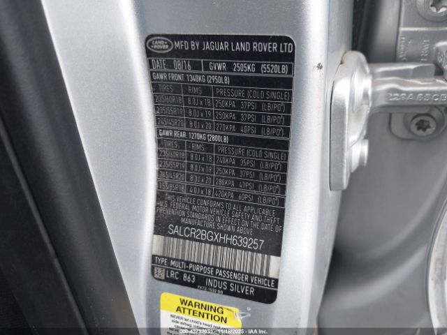 2017 LAND ROVER DISCOVERY SPORT SALCR2BGXHH639257 Photo 8