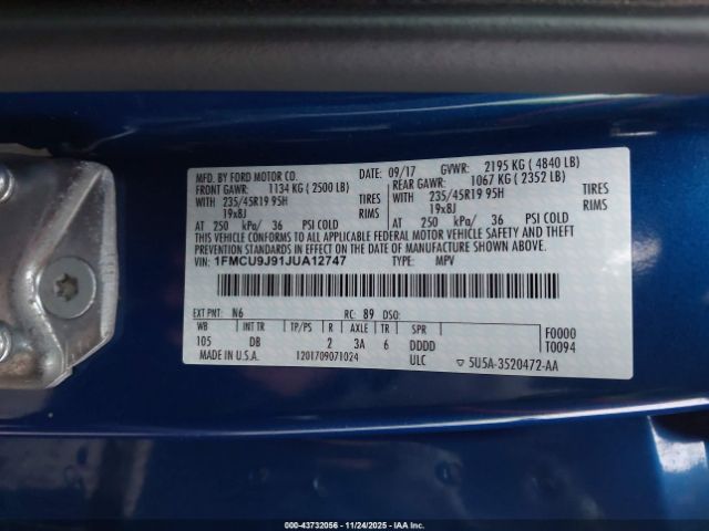 2018 FORD ESCAPE 1FMCU9J91JUA12747 Photo 8