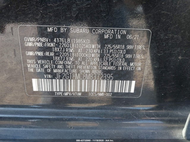 2021 SUBARU CROSSTREK JF2GTHMC8M8372395 Photo 8