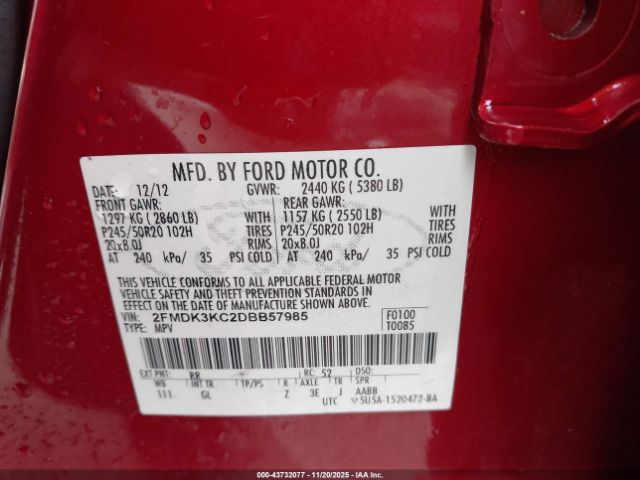 2013 FORD EDGE 2FMDK3KC2DBB57985 Photo 8