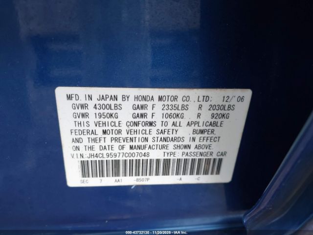 2007 ACURA TSX JH4CL95977C007048 Photo 8