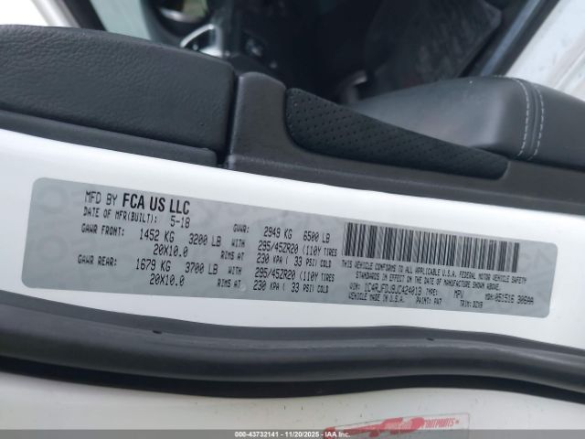 2018 JEEP GRAND CHEROKEE 1C4RJFDJ9JC424013 Photo 8