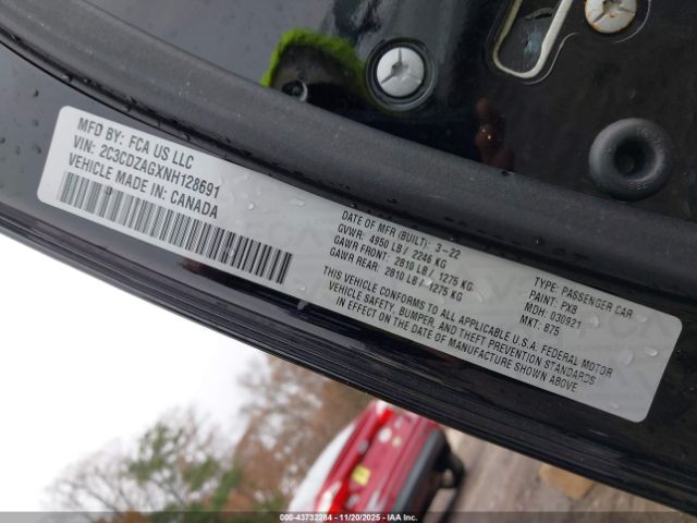 2022 DODGE CHALLENGER 2C3CDZAGXNH128691 Photo 8