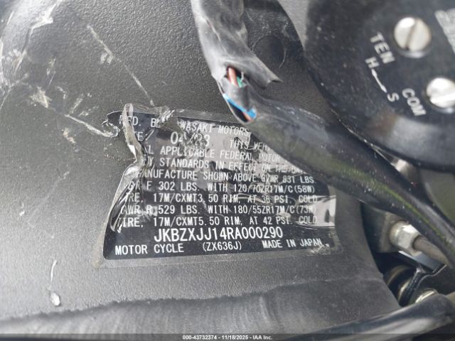 2024 KAWASAKI ZX636 JKBZXJJ14RA000290 Photo 9