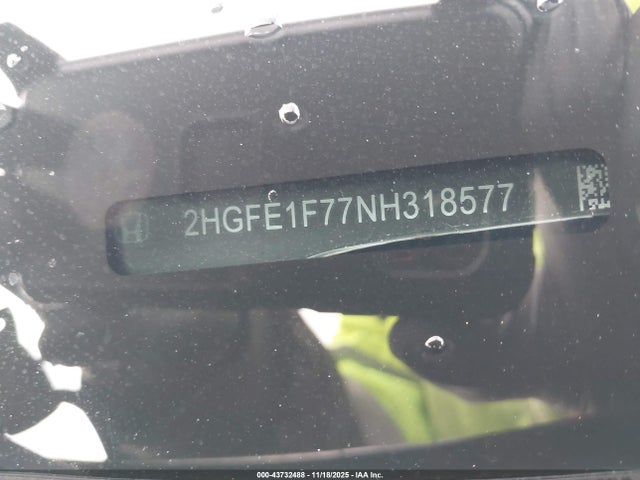 Honda CIVIC EX 2022 2HGFE1F77NH318577 Image 9