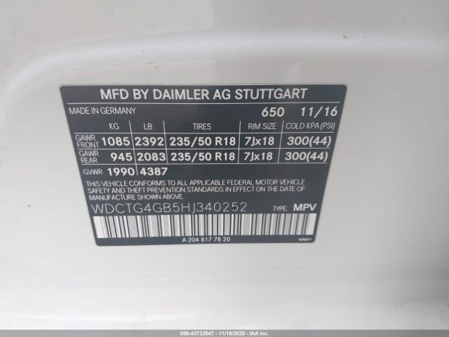 2017 MERCEDES-BENZ GLA 250 WDCTG4GB5HJ340252 Photo 8