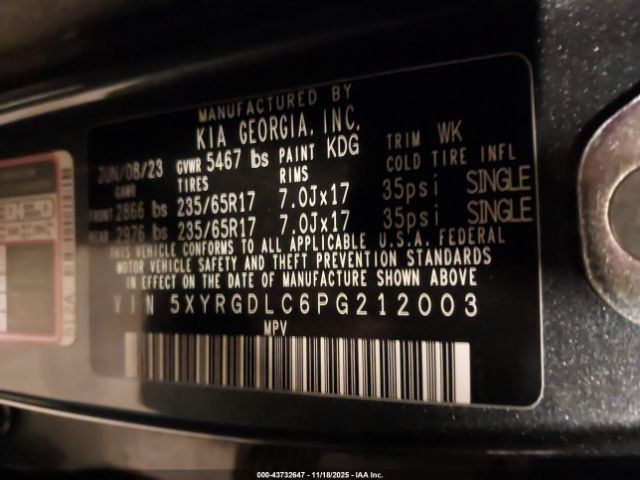 2023 KIA SORENTO 5XYRGDLC6PG212003 Photo 8