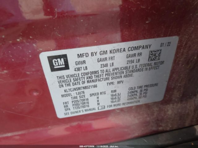 2022 CHEVROLET TRAX KL7CJNSM7NB521166 Photo 8