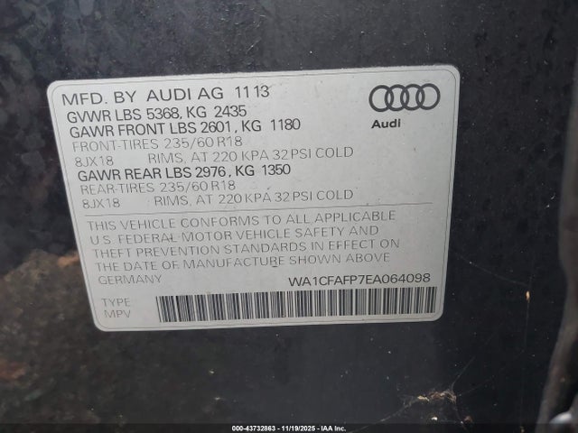 2014 AUDI Q5 WA1CFAFP7EA064098 Photo 8