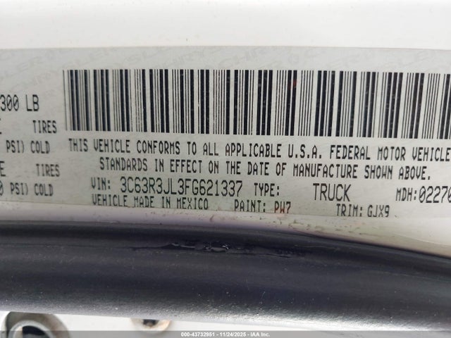 3C63R3JL3FG621337 RAM 3500 Laramie