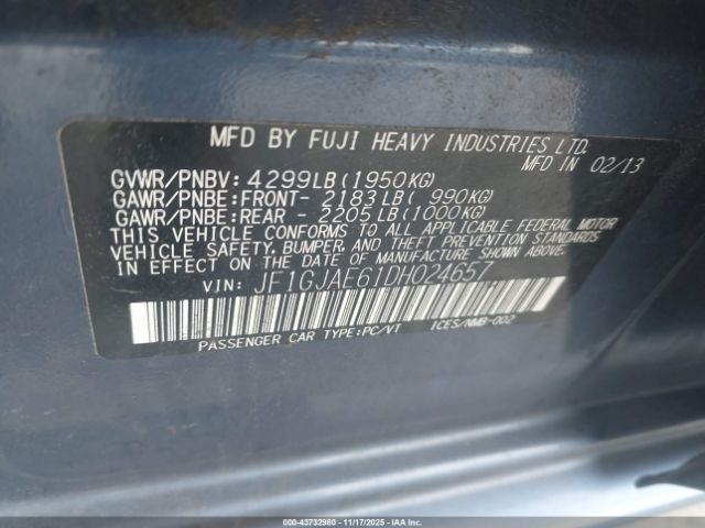 2013 SUBARU IMPREZA JF1GJAE61DH024657 Photo 8