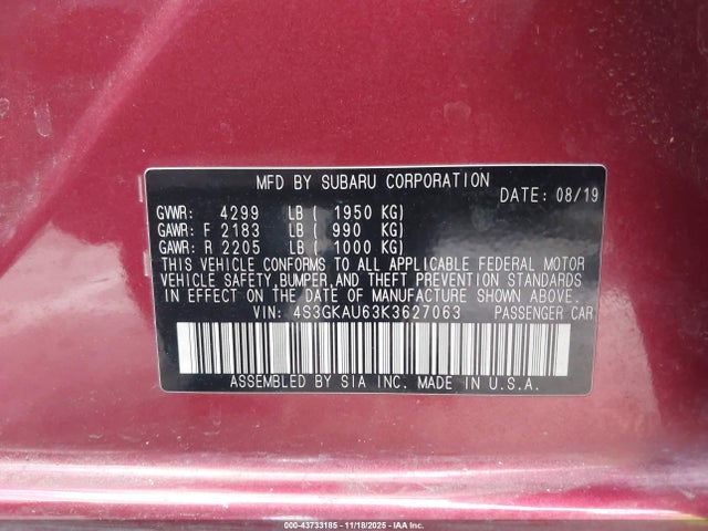 4S3GKAU63K3627063 Subaru Impreza