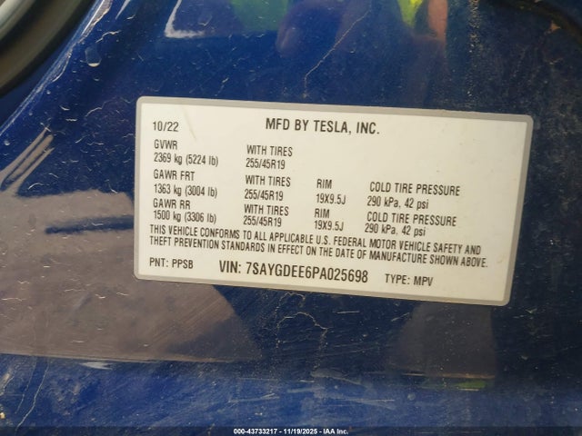 2023 TESLA MODEL Y 7SAYGDEE6PA025698 Photo 8