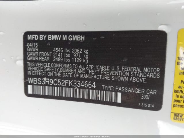2015 BMW M4 WBS3R9C52FK334664 Photo 8