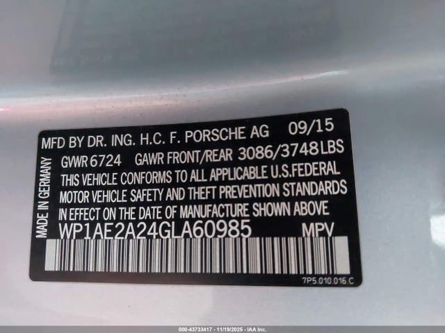 2016 PORSCHE CAYENNE E-HYBRID WP1AE2A24GLA60985 Photo 8