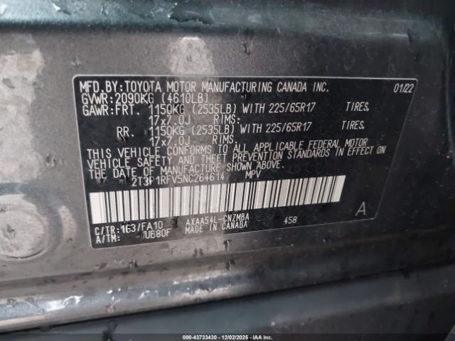 2022 TOYOTA RAV4 2T3P1RFV5NC264614 Photo 8