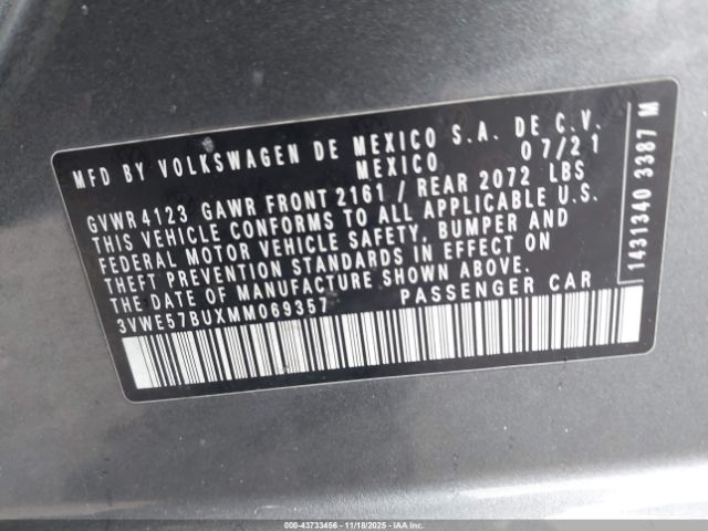2021 VOLKSWAGEN JETTA 3VWE57BUXMM069357 Photo 8