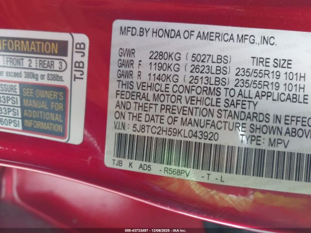 2019 ACURA RDX 5J8TC2H59KL043920 Photo 8