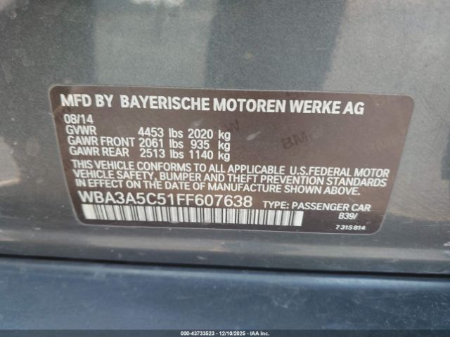 2015 BMW 328I WBA3A5C51FF607638 Photo 8