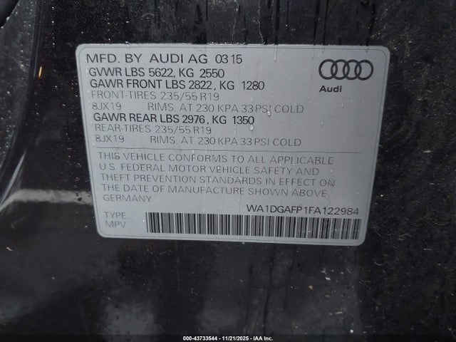 2015 AUDI Q5 WA1DGAFP1FA122984 Photo 8