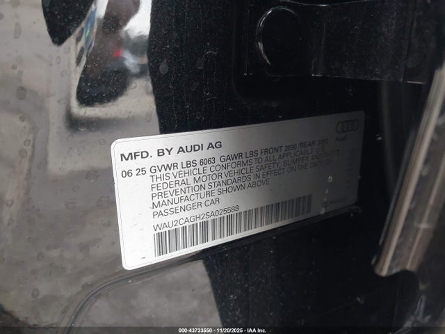 2025 AUDI A6 E-TRON WAU2CAGH2SA025588 Photo 8