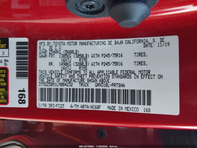 2020 TOYOTA TACOMA 3TMDZ5BN1LM084232 Photo 8