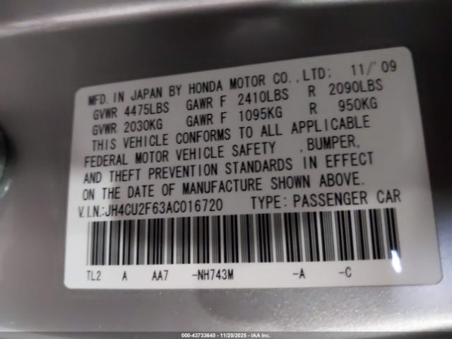2010 ACURA TSX JH4CU2F63AC016720 Photo 8