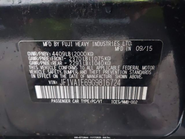 2016 SUBARU WRX JF1VA1E69G9816724 Photo 8