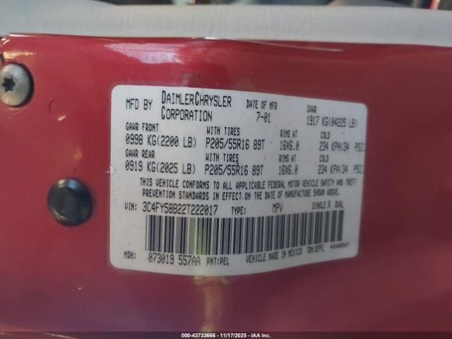 2002 CHRYSLER PT CRUISER 3C4FY58B22T222017 Photo 8